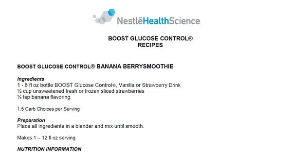 BOOST Glucose Control® Recipes