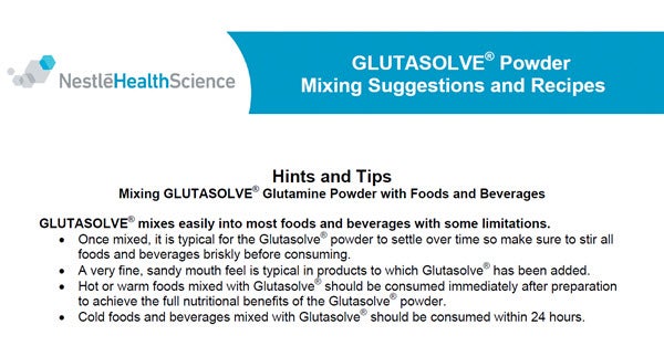 Glutasolve Mixing Ideas and Recipes