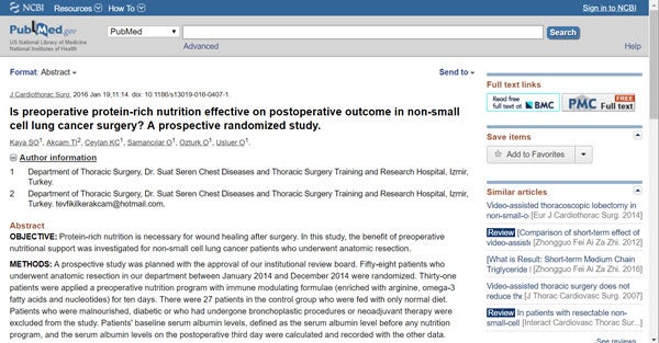 Is preoperative protein‐rich nutrition effective on postoperative outcome in non‐small cell lung cancer surgery
