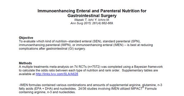 Immunoenhancing Enteral and Parenteral Nutrition for Gastrointestinal Surgery