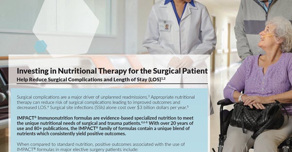 Investing in Nutritional Therapy for the Surgical Patient
