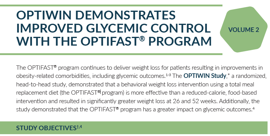 OPTIWIN DEMONSTRATES IMPROVED GLYCEMIC CONTROL WITH THE OPTIFAST® PROGRAM - VOLUME 2