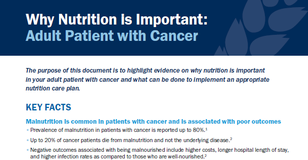 Adult Patients with Cancer: Malnutrition Facts and Key Actions for Clinicians