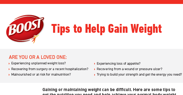 BOOST® Tips to Help Gain Weight