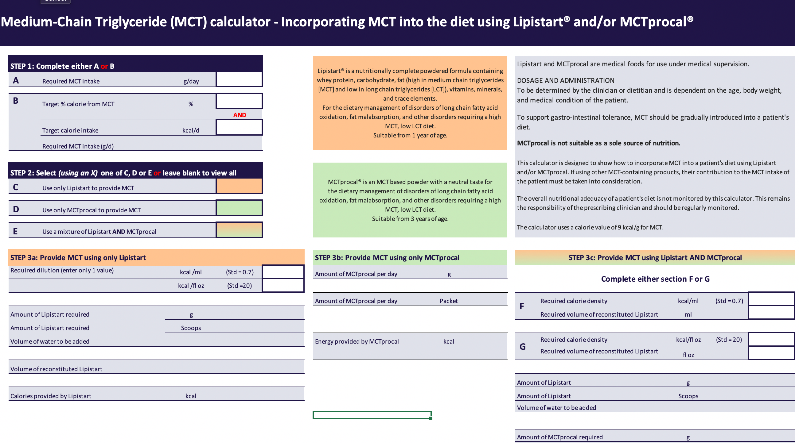 MCT calculator