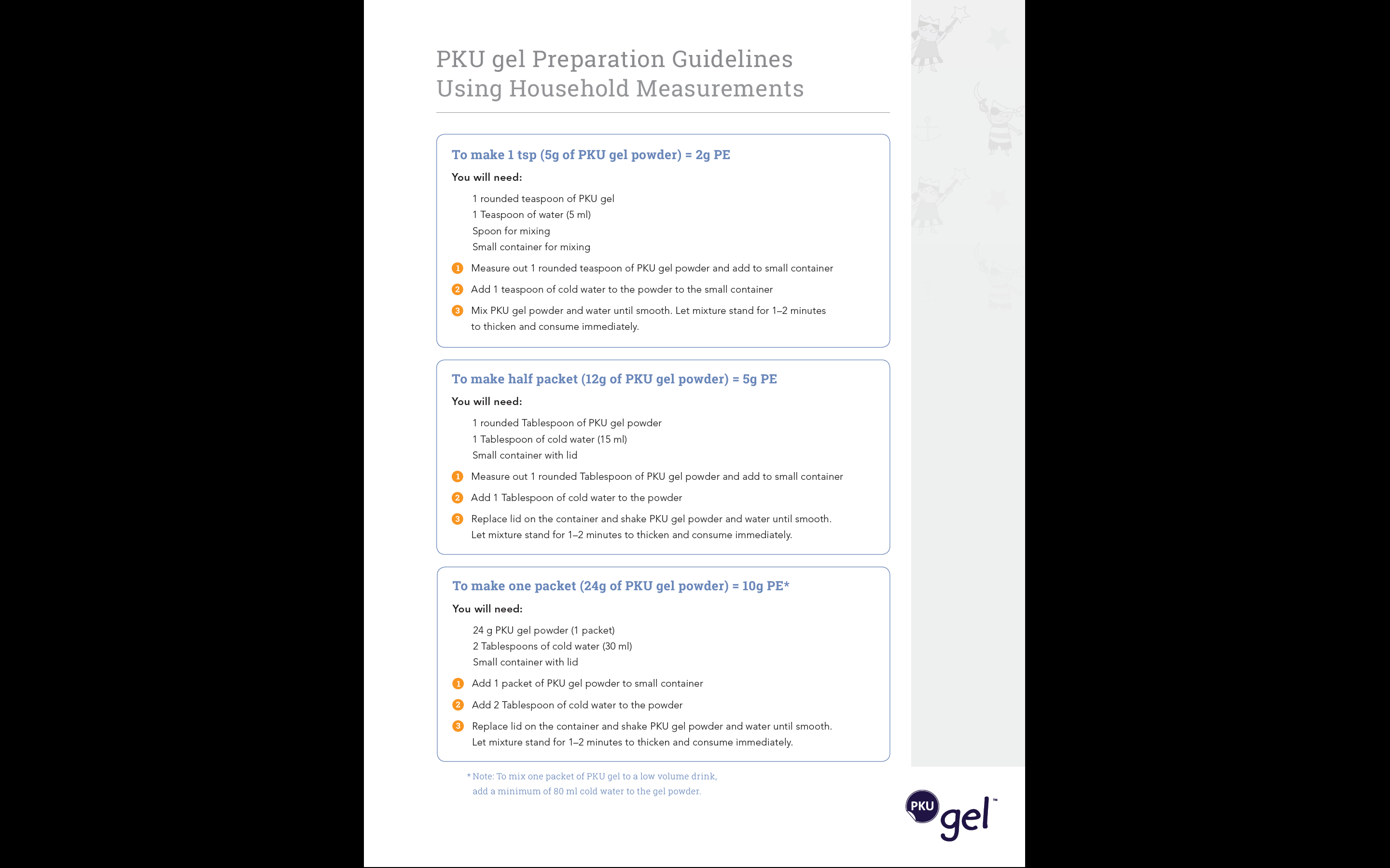 PKU gel Preparation Guidelines