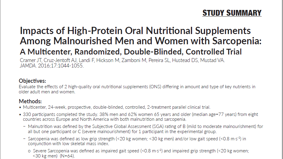 Impacts of High-Protein Oral Nutritional Supplements