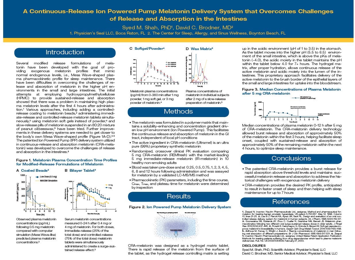 Continuous-Release Melatonin Delivery System
