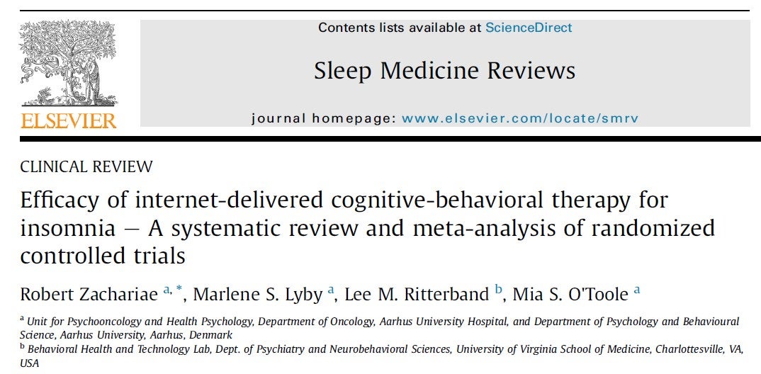 Evidence for Internet-Based Cognitive Behavioral Therapy