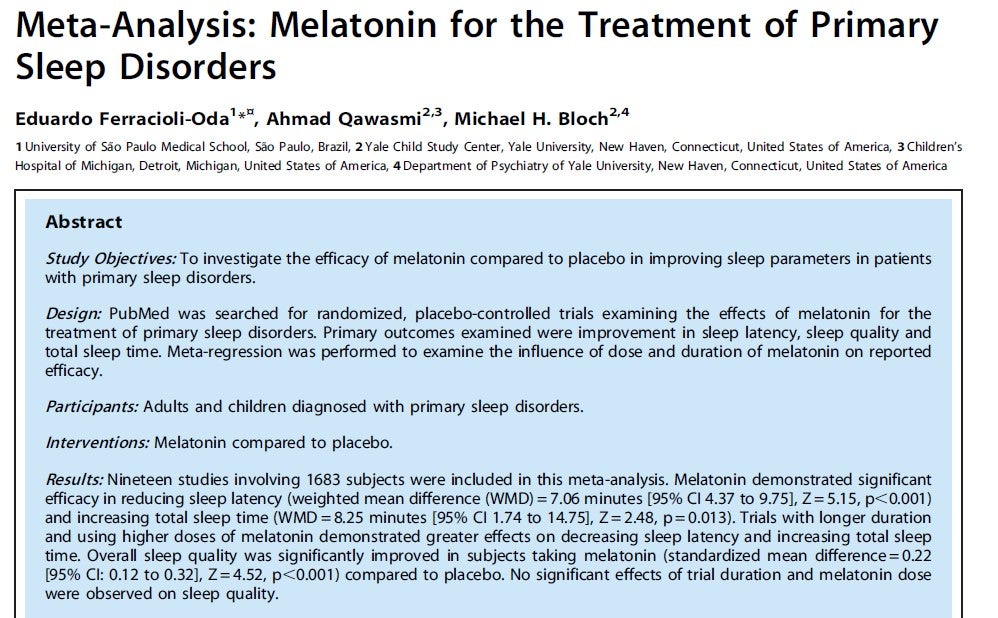 Evidence for Melatonin