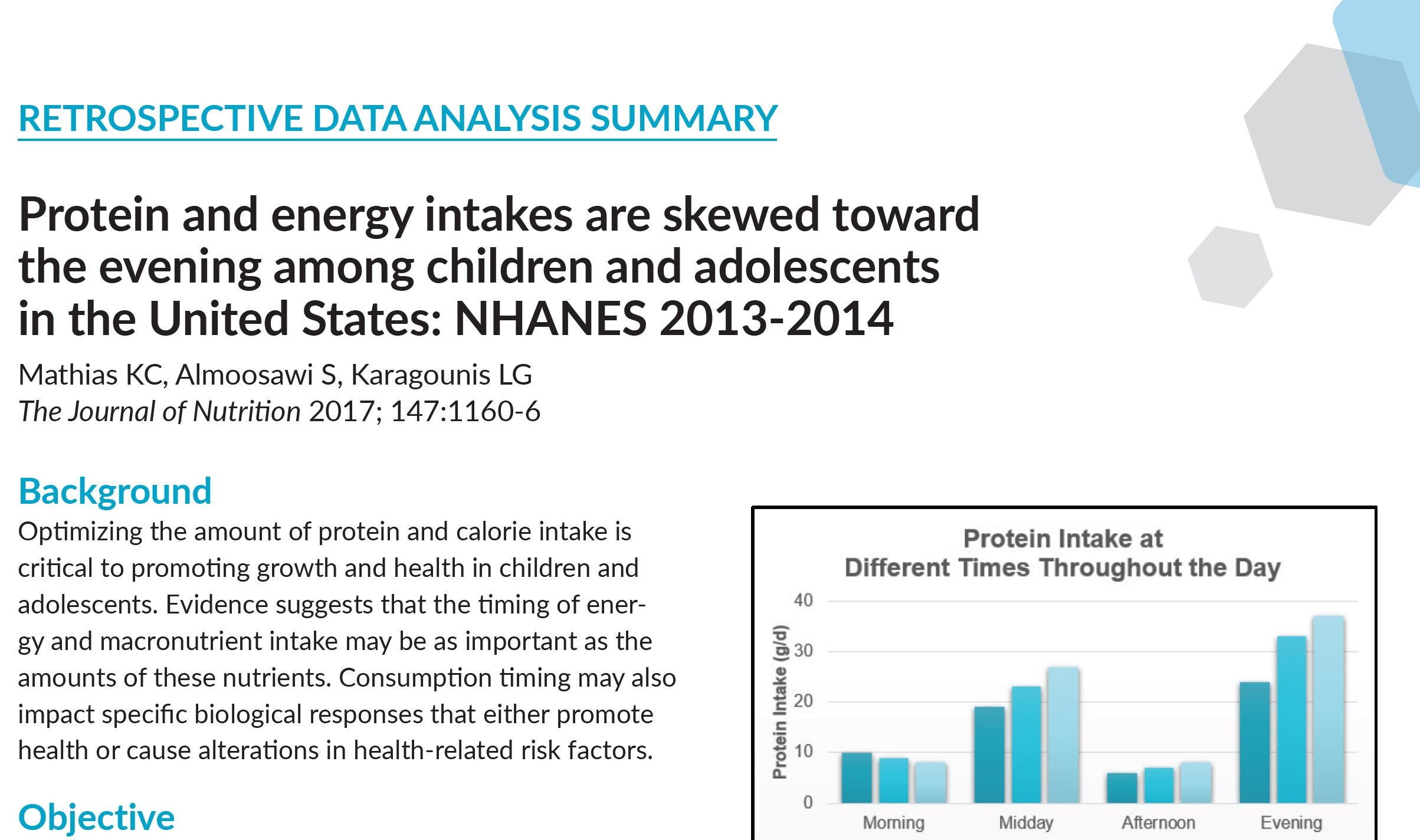 Protein and Energy Intakes are Skewed Toward the Evening