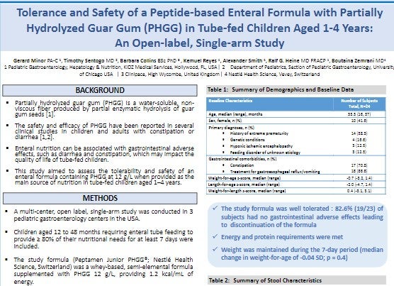 Peptamen Junior®– PHGG Tolerance Trial Poster