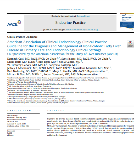 NAFLD Clinical Practice Guidelines (AACE)