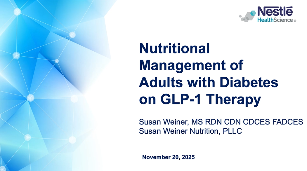 Webinar thumbnail - nutritional management of adults with diabetes