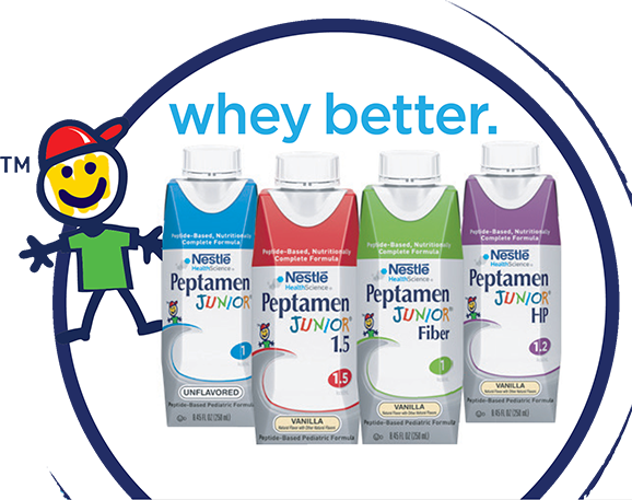 Peptamen Junior® product range for pediatric patients with GI impairment