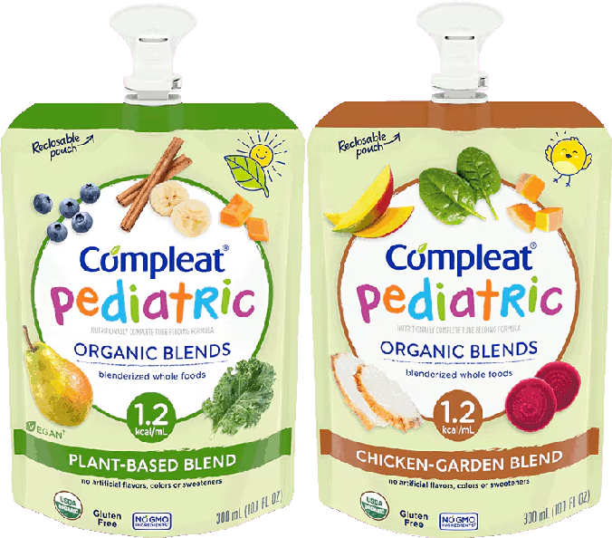 Compleat® Pediatric Organic Blends formula pouches from Nestlé Health Science