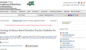 Oncology Evidence-Based Nutrition Practice Guideline for Adults, by Academy of Nutrition and Dietetics