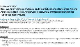 Study Summary: RWE Outcomes for Adults with Blenderized Feeding