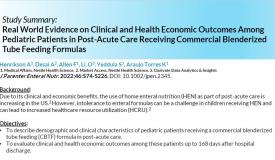 Study Summary: RWE Outcomes for Children with Blenderized Feeding