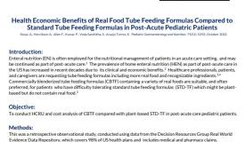 Health Economic Benefits of Real Food Tube Feeding Formulas Compared to Standard Tube Feeding Formulas