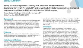 Study Summary: Safety of Increasing Protein Delivery with an Enteral Nutrition Formula 