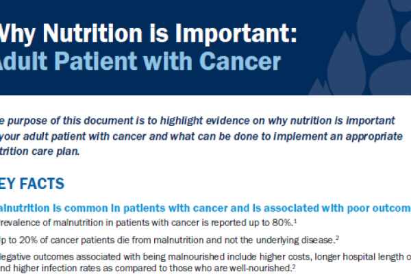 Adult Patients with Cancer: Malnutrition Facts and Key Actions for Clinicians