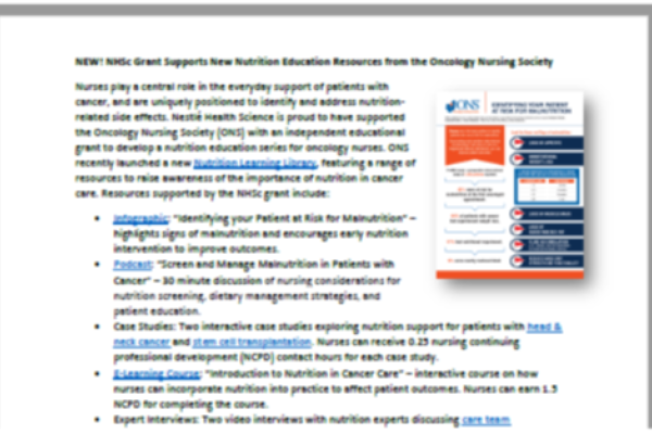 ONS Grant Nutrition Resources