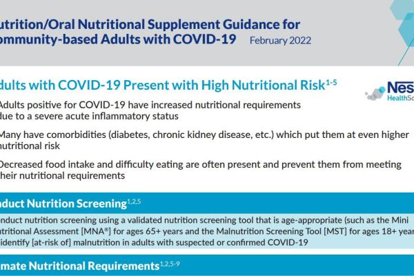 Nutrition Oral Nutritional Supplement Guidance for Community-based Adults with COVID-19