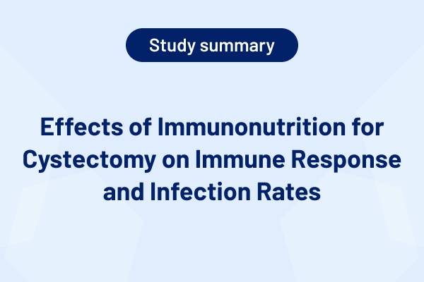Effects of Immunonutrition for Cystectomy on Immune Response and Infection Rates (Study Summary)