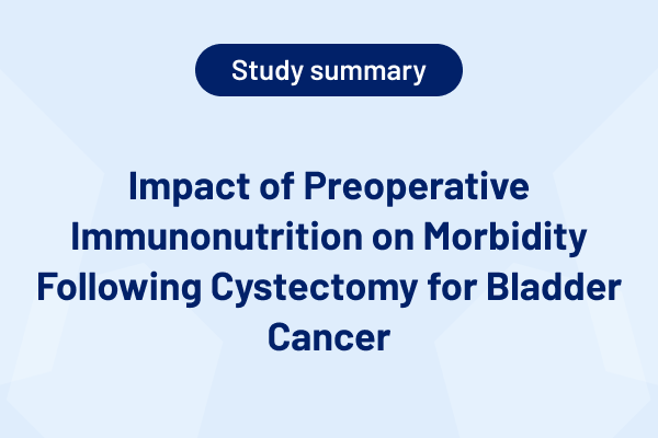 Impact of Preoperative Immunonutrition on Morbidity Following Cystectomy for Bladder Cancer