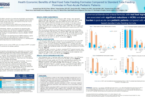 NASPGHAN 2022 Compleat® Pediatric Organic Blends Health Economic Benefits Poster