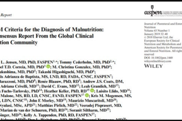 GLIM Consensus Paper on Diagnosing Malnutrition in Adults