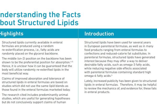 Understanding the Facts about Structured Lipids