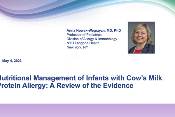 Webinar about Nutritional Management of Infants with Cow’s Milk Protein Allergy