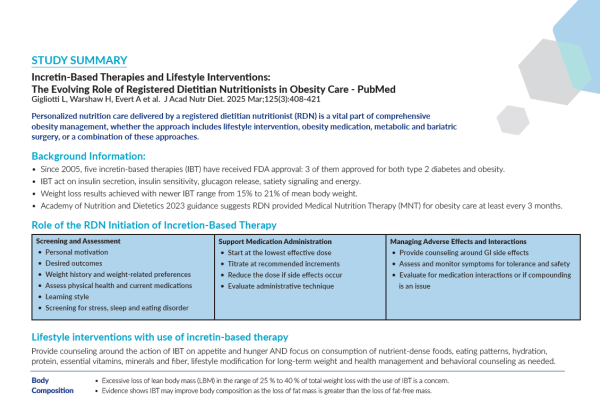 Publication Summary - Nutrition and GLP_1- thumbnail.