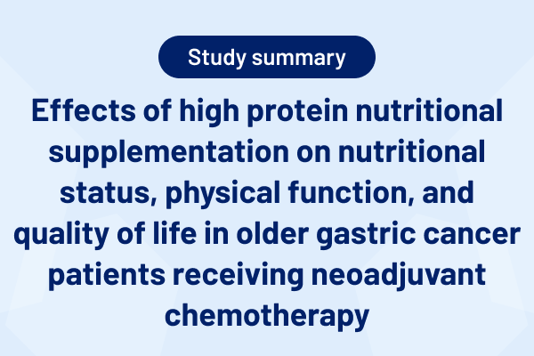 Effects of high protein ONS