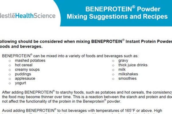 BENEPROTEIN® Powder Mixing Suggestions and Recipes