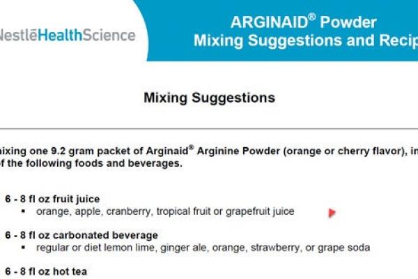 ARGINAID® Powder Mixing Suggestions and Recipes