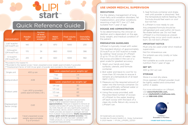LIPIstart Quick Reference Guide