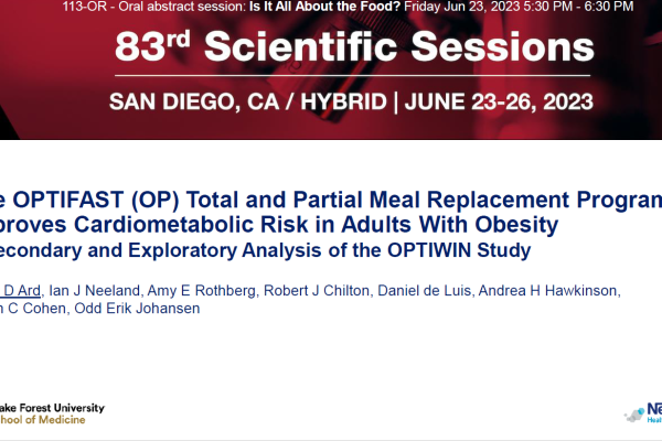 The OPTIFAST (OP) Total and Partial Meal Replacement Program Improves Cardiometabolic Risk in Adults With Obesity 