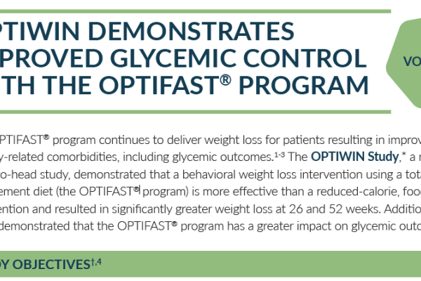 OPTIWIN DEMONSTRATES IMPROVED GLYCEMIC CONTROL WITH THE OPTIFAST® PROGRAM - VOLUME 2