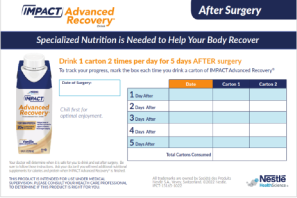 IMPACT AR Patient Postop Card