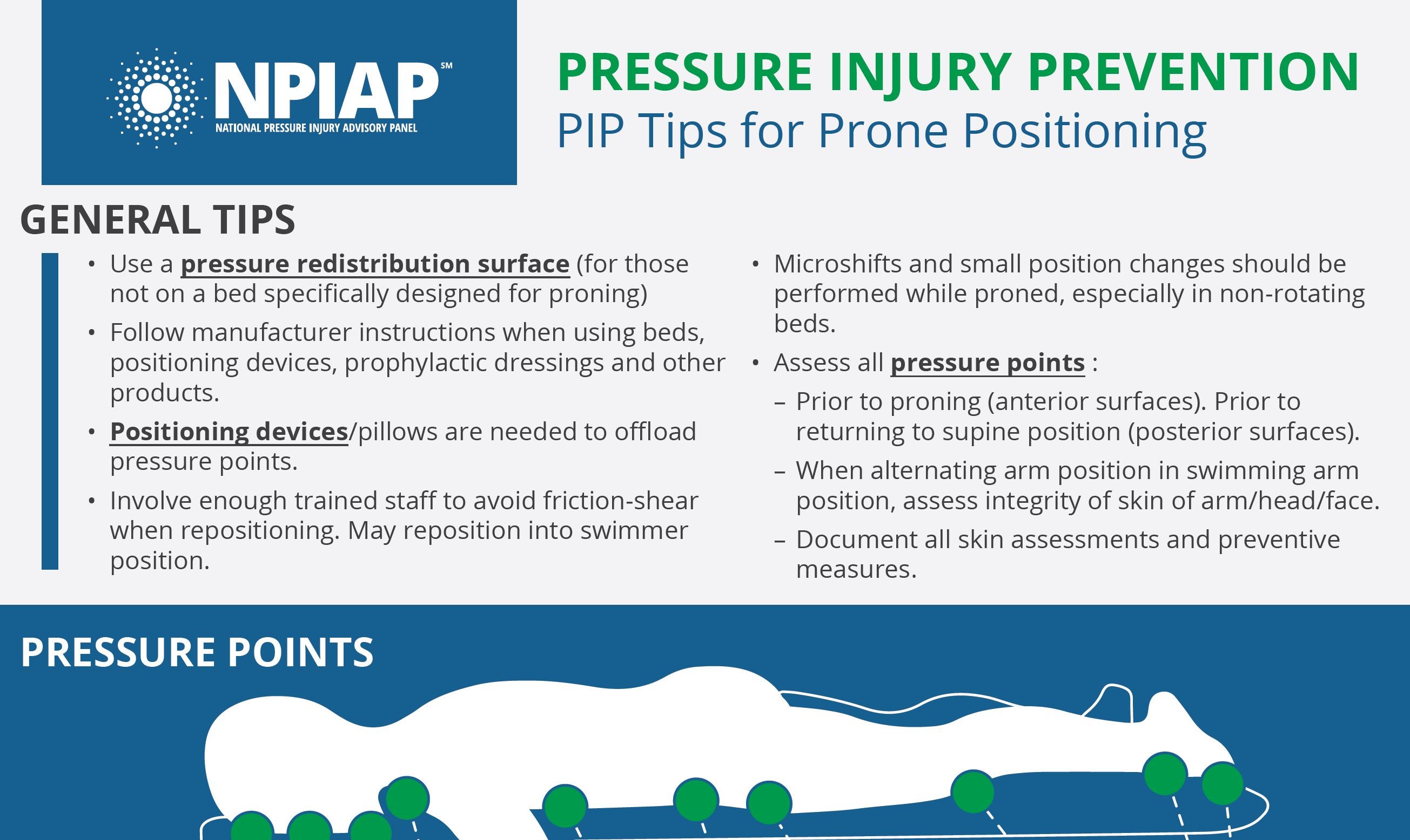 NPIAP Pressure Injury Prevention - PIP Tips for Prone Positioning