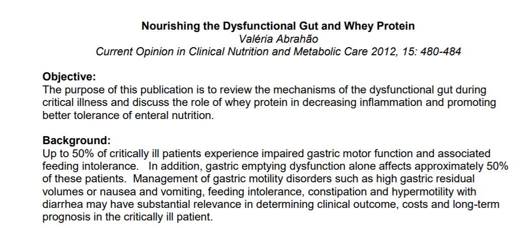 Nourishing the Dysfunctional Gut and Whey Protein by Abrahao